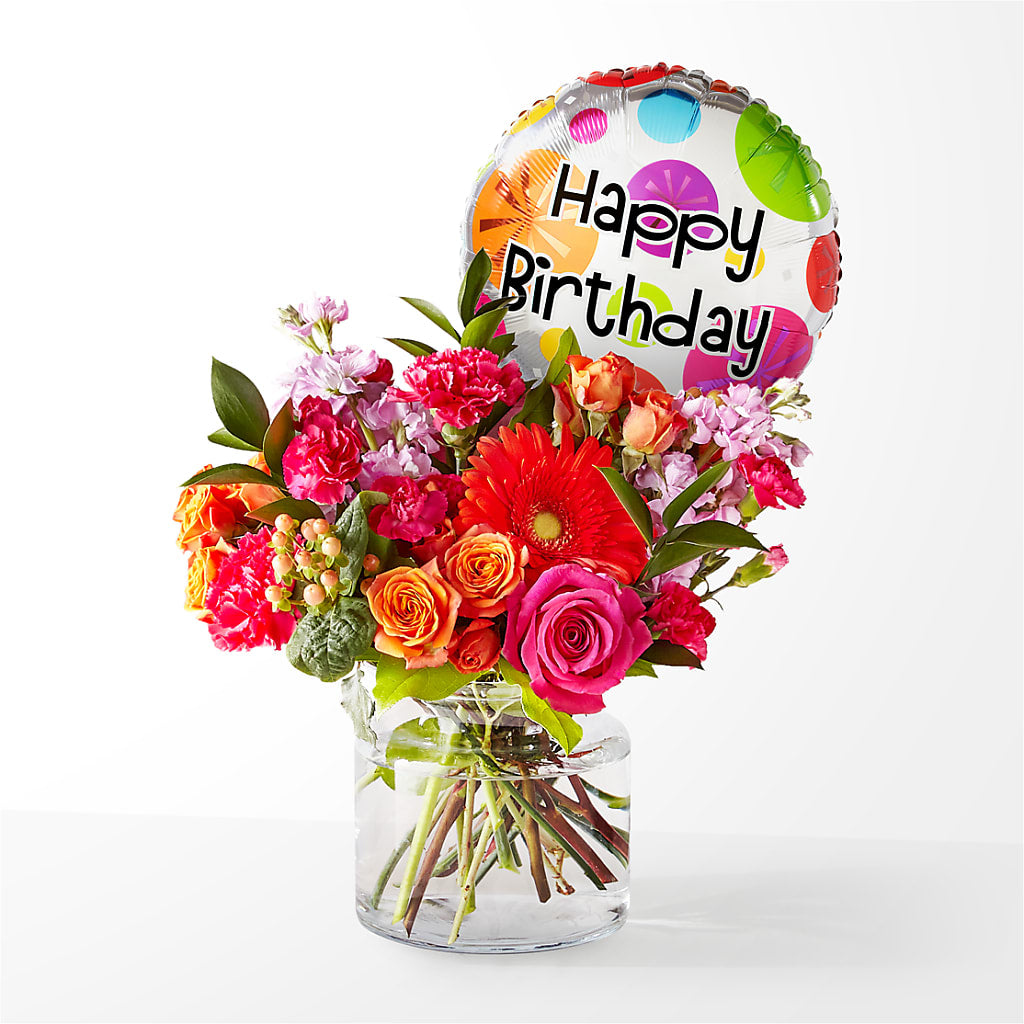 Fiesta Bouquet with Birthday Balloon – Day Dream Bokay Llc, Jonesborough TN