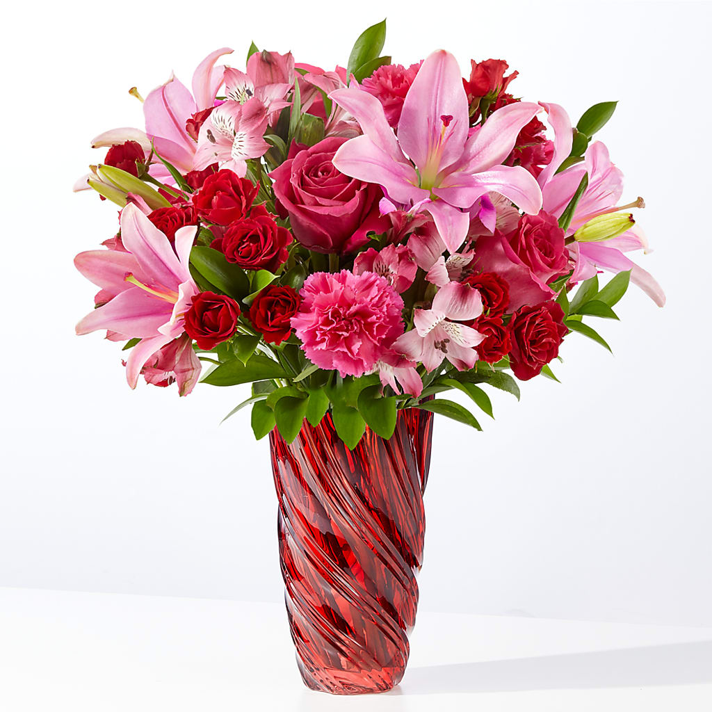 In Love Bouquet with Luxe Swirl Vase – Day Dream Bokay Llc, Jonesborough TN