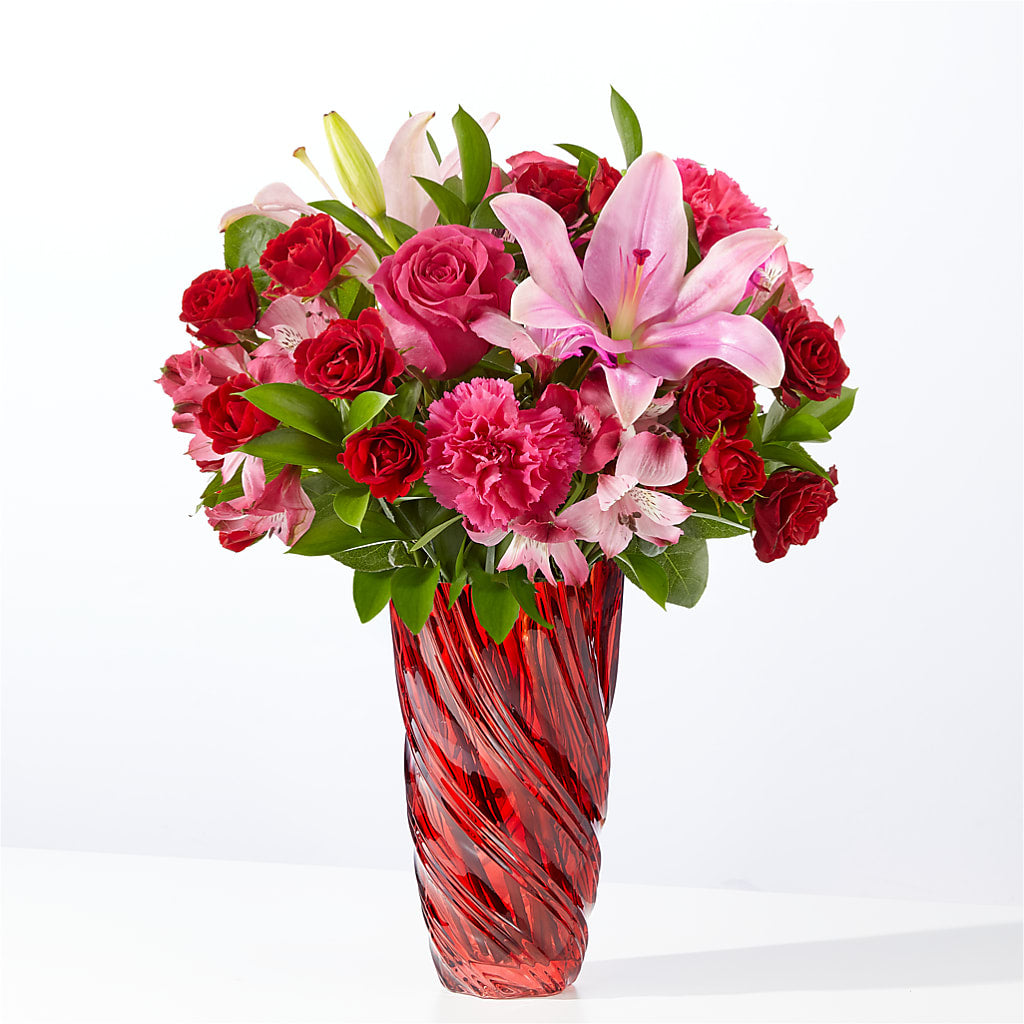 In Love Bouquet with Luxe Swirl Vase – Day Dream Bokay Llc, Jonesborough TN