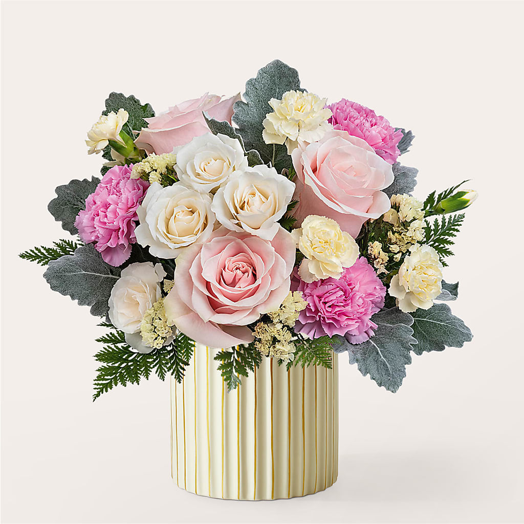 Blissful Moments Bouquet with Ivory Vase – Day Dream Bokay Llc, Jonesborough TN