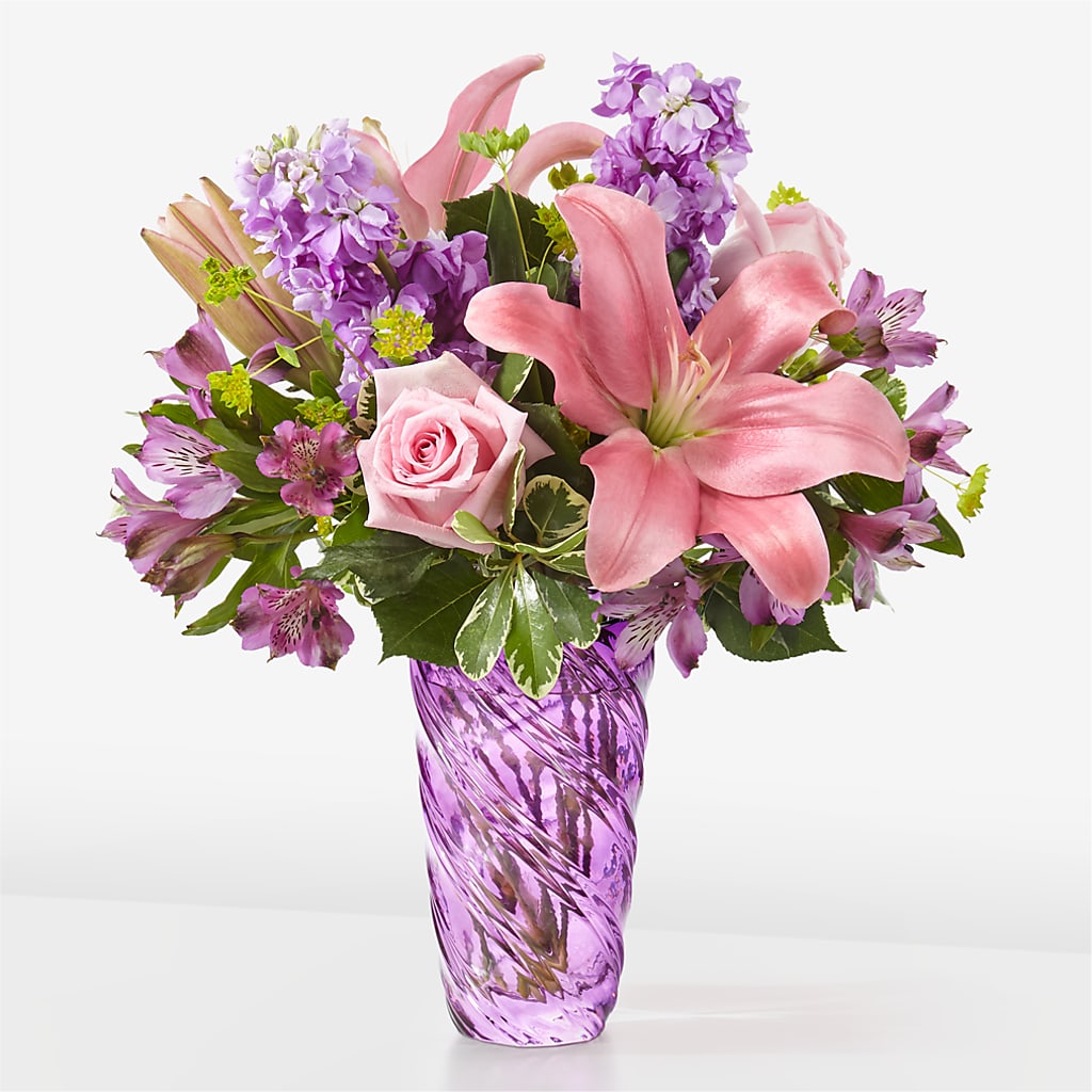 Precious Petals Bouquet with Luxe Swirl Vase – Day Dream Bokay Llc, Jonesborough TN