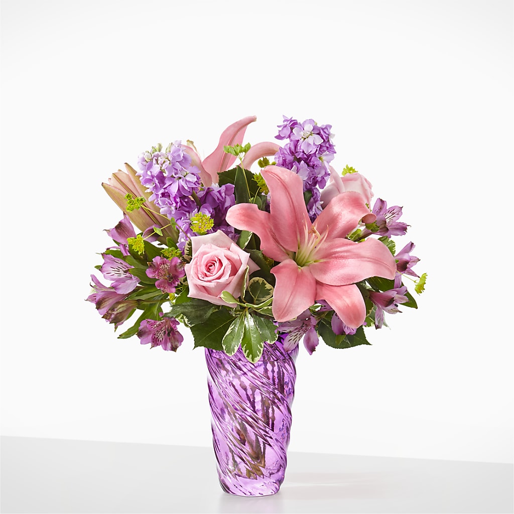 Precious Petals Bouquet with Luxe Swirl Vase – Day Dream Bokay Llc, Jonesborough TN