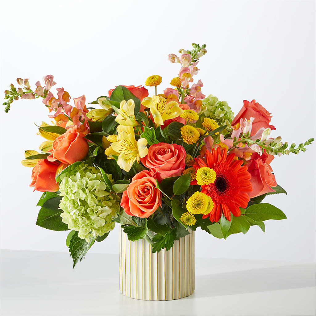 Autumn Sunshine Bouquet with Ivory Vase – Day Dream Bokay Llc, Jonesborough TN