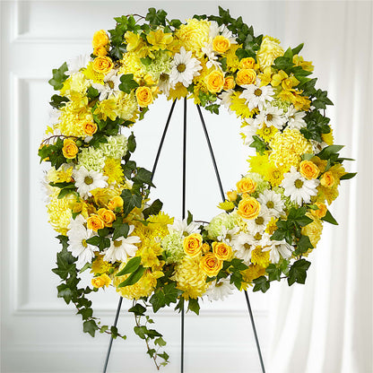 Golden Remembrance Wreath –  Day Dream Bokay Llc, Jonesborough TN