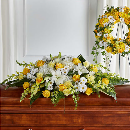 Golden Harmony Casket Spray –  Day Dream Bokay Llc, Jonesborough TN