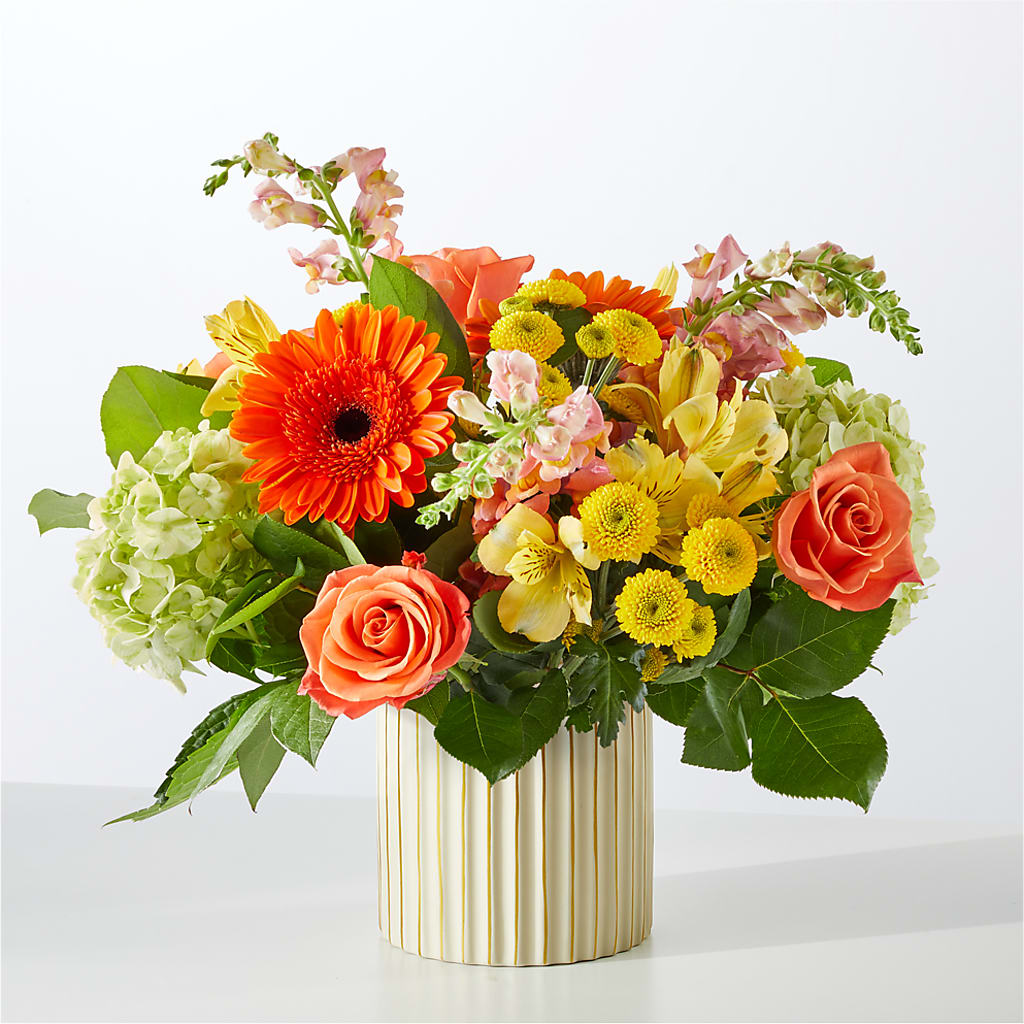 Autumn Sunshine Bouquet with Ivory Vase –  Day Dream Bokay Llc, Jonesborough TN